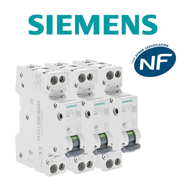 SIEMENS - SIEMENS Lot de 3 Disjoncteurs électriques phase + neutre 32A - large