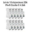 SIEMENS - Lot de 10 Disjoncteurs électriques phase + neutre 20A-SIEMENS - vignette