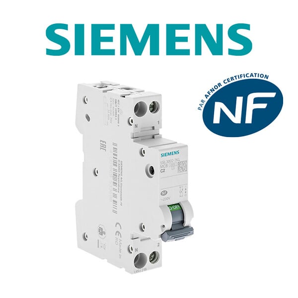 SIEMENS - Disjoncteur 2A Ph+N courbe C 4.5kA 230V-SIEMENS - large