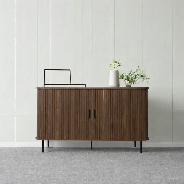CONCEPT USINE - Buffet en bois cannelé à portes coulissantes 140cm SEMARANG $ - large