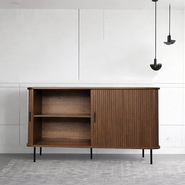 CONCEPT USINE - Buffet en bois cannelé à portes coulissantes 140cm SEMARANG $ - large