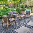 HESPERIDE - Salon de jardin Tiwi 4 places gris anthracite - vignette
