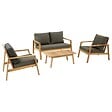 HESPERIDE - Salon de jardin Tiwi 4 places gris anthracite - vignette