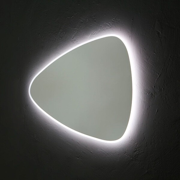 KIAMAMI VALENTINA - Miroir Réversible Forme De Goutte 100X75 Cm Éclairage Indirect À Led Réversible - large