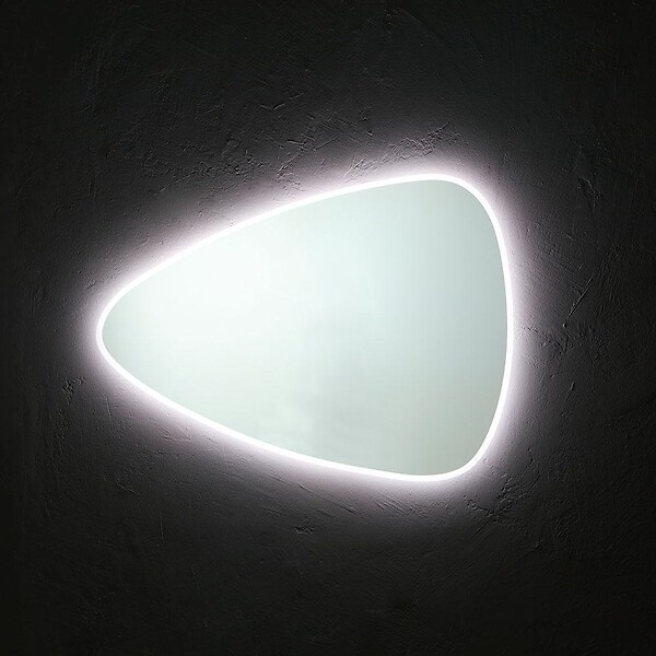 KIAMAMI VALENTINA - Miroir Réversible Forme De Goutte 100X75 Cm Éclairage Indirect À Led Réversible - large
