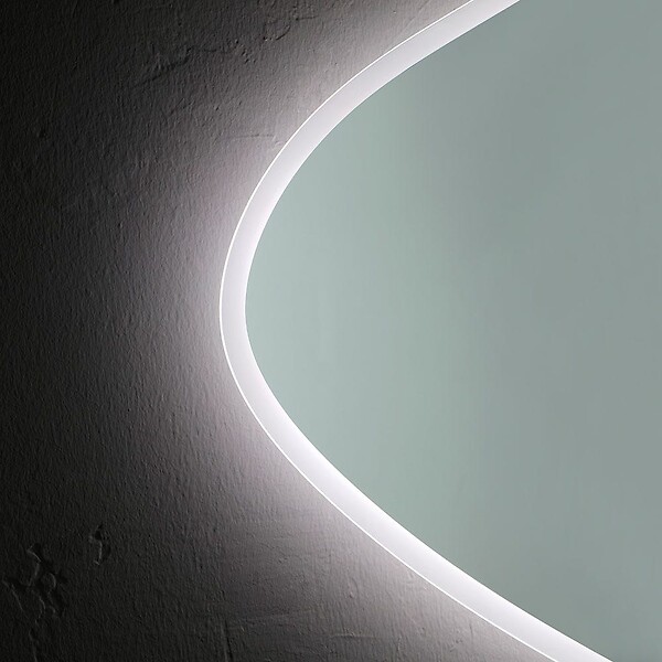 KIAMAMI VALENTINA - Miroir Réversible Forme De Goutte 100X75 Cm Éclairage Indirect À Led Réversible - large