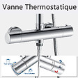 AICA SANITAIRE - Colonne de douche thermostatique-Chrome-Laiton&Inox - vignette