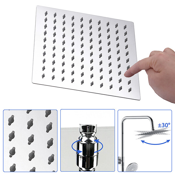 AICA SANITAIRE - Colonne de douche thermostatique-Chrome-Laiton&Inox - large