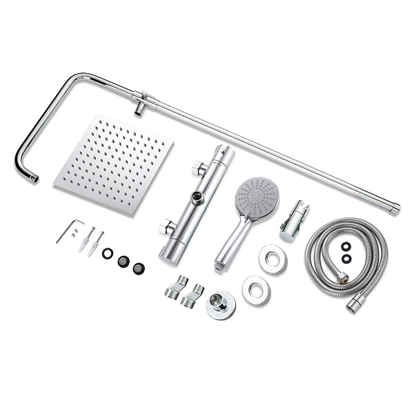 AICA SANITAIRE - Colonne de douche thermostatique-Chrome-Laiton&Inox - large