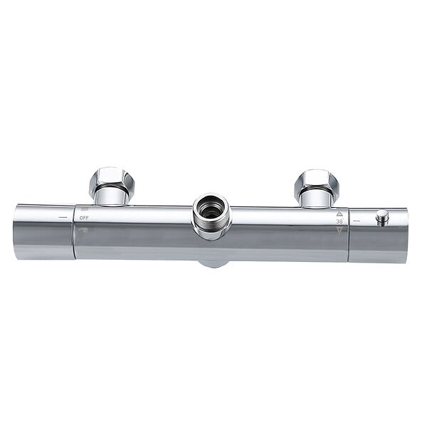 AICA SANITAIRE - AICA Colonne de douche thermostatique chromée, avec douche de tête carrée, ensemble de douche en acier inoxydable, douchette à main réglable en différents modes - large