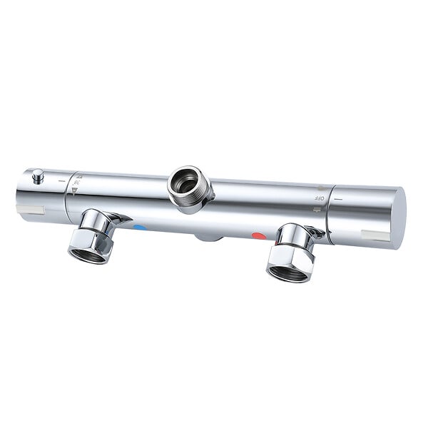 AICA SANITAIRE - AICA Colonne de douche thermostatique chromée, avec douche de tête carrée, ensemble de douche en acier inoxydable, douchette à main réglable en différents modes - large