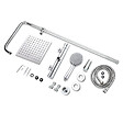 AICA SANITAIRE - AICA Colonne de douche thermostatique chromée, avec douche de tête carrée, ensemble de douche en acier inoxydable, douchette à main réglable en différents modes - vignette