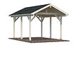 PALMAKO - Carport bois double pente Robert - L.361xH.301xP.514cm - vignette