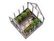 PALMAKO - Serre de jardin Emilia en bois autoclave gris et verre trempé - Palmako - 8,4 m² - vignette