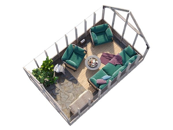 PALMAKO - Serre de jardin Bois Emilia Autoclave - Surface utile : 13,8m2 - large