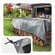 VOUNOT - Bâche de Protection en Polyéthylène resistant et impermeable 180g/m² gris et noir 6x8m - vignette