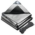 VOUNOT - Bâche de Protection en Polyéthylène resistant et impermeable 180g/m² gris et noir 3x4m - vignette