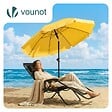 VOUNOT - Parasol de jardin 2m avec ancrage sol et sac de transport Jaune - vignette