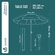 VOUNOT - Parasol de jardin 2m avec ancrage sol et sac de transport Jaune - vignette