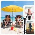 VOUNOT - Parasol de jardin 2m avec ancrage sol et sac de transport Jaune - vignette