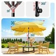 VOUNOT - Parasol de jardin 2m avec ancrage sol et sac de transport Jaune - vignette