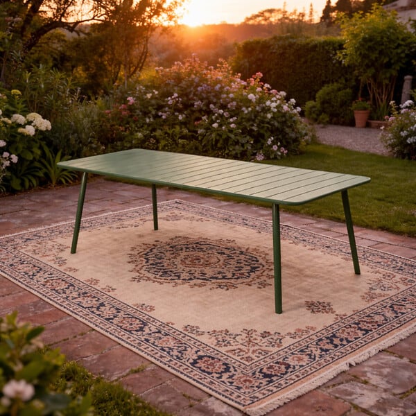 CONCEPT USINE - Table de jardin 10-12 places 234cm verte BERGAME $ - large