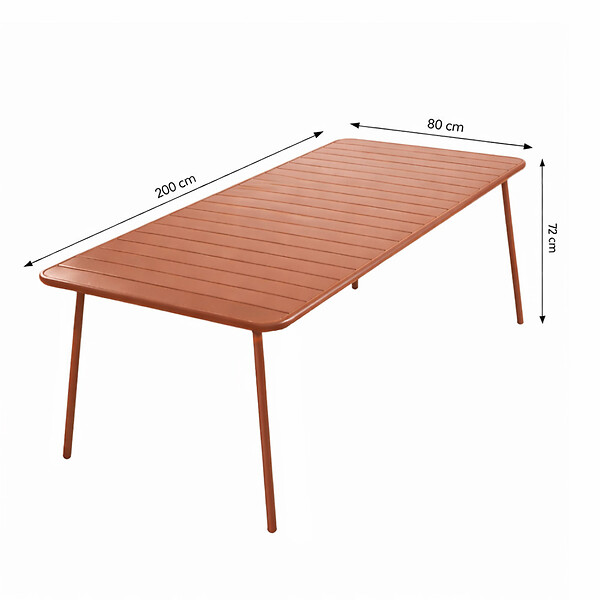 CONCEPT USINE - Table de jardin 8-10 places 200cm terracotta BERGAME - large