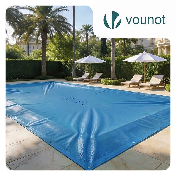 VOUNOT - Bache piscine rectangulaire en Polyethylene 160 gr/m2 5x10m Bleue foncé - large