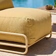 OVIALA - Chauffeuse pour salon de jardin modulable avec structure jaune clair  - Mixi - vignette