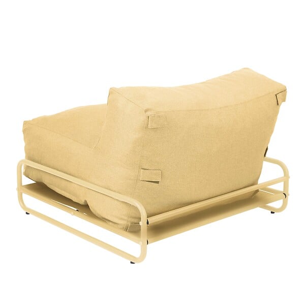 OVIALA - Chauffeuse pour salon de jardin modulable avec structure jaune clair  - Mixi - large