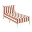 OVIALA - Méridienne rayée pour salon de jardin modulable en tissu terracotta - Patio - vignette