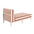 OVIALA - Méridienne rayée pour salon de jardin modulable en tissu terracotta - Patio - vignette