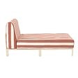 OVIALA - Méridienne rayée pour salon de jardin modulable en tissu terracotta - Patio - vignette