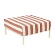 OVIALA - Pouf rayé pour salon de jardin modulable en tissu terracotta - Patio - vignette