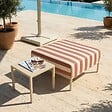 OVIALA - Pouf rayé pour salon de jardin modulable en tissu terracotta - Patio - vignette