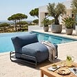 OVIALA - Chauffeuse pour salon de jardin modulable avec structure bleu pacific - Mixi - vignette