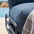 OVIALA - Chauffeuse pour salon de jardin modulable avec structure bleu pacific - Mixi - vignette