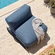 OVIALA - Chauffeuse pour salon de jardin modulable avec structure bleu pacific - Mixi - vignette