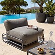 OVIALA - Chauffeuse pour salon de jardin modulable avec structure gris - Mixi - vignette