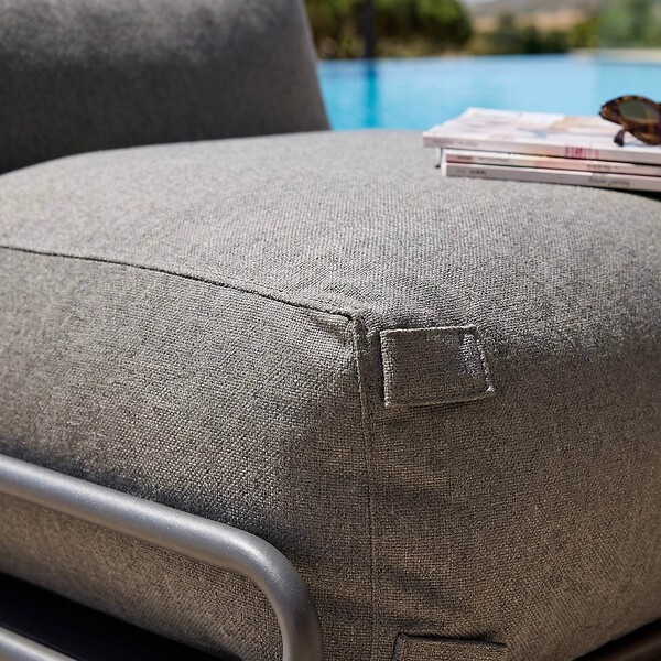 OVIALA - Chauffeuse pour salon de jardin modulable avec structure gris - Mixi - large