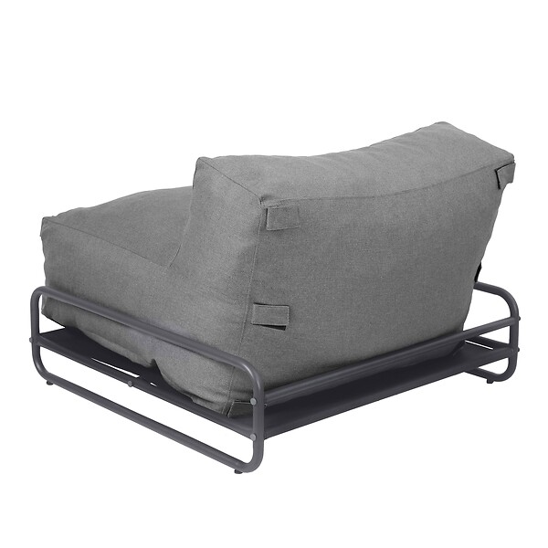 OVIALA - Chauffeuse pour salon de jardin modulable avec structure gris - Mixi - large