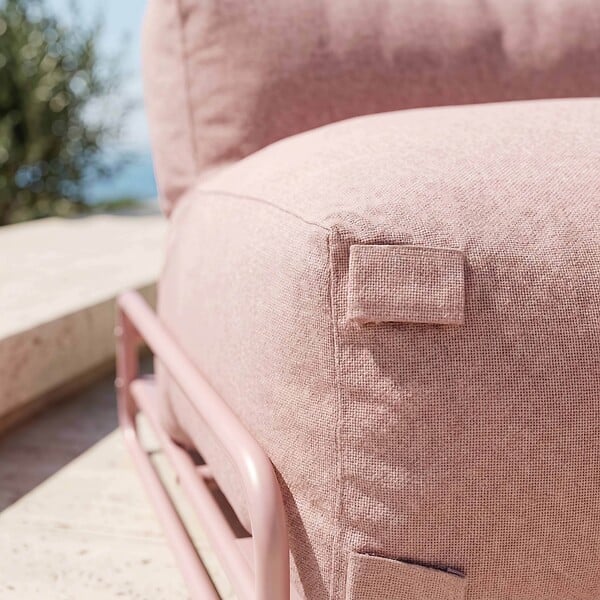 OVIALA - Chauffeuse pour salon de jardin modulable avec structure rose poudré - Mixi - large