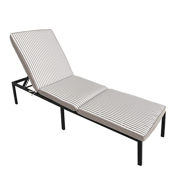 OVIALA - Lot de 2 coussins pour bain de soleil 186 x 53 cm polyester taupe - Tikal - large