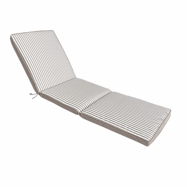 OVIALA - Lot de 2 coussins pour bain de soleil 186 x 53 cm polyester taupe - Tikal - large