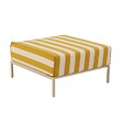 OVIALA - Pouf rayé pour salon de jardin modulable en tissu jaune clair - Patio - vignette