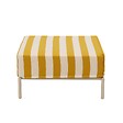 OVIALA - Pouf rayé pour salon de jardin modulable en tissu jaune clair - Patio - vignette