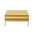 OVIALA - Pouf rayé pour salon de jardin modulable en tissu jaune clair - Patio - vignette