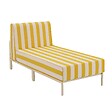 OVIALA - Méridienne rayée pour salon de jardin modulable en tissu jaune clair  - Patio - vignette