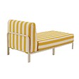 OVIALA - Méridienne rayée pour salon de jardin modulable en tissu jaune clair  - Patio - vignette