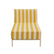 OVIALA - Méridienne rayée pour salon de jardin modulable en tissu jaune clair  - Patio - vignette
